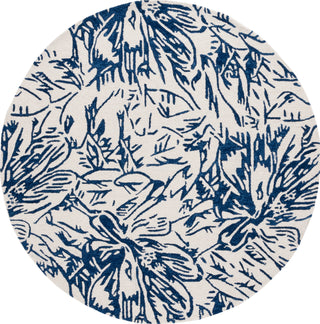 Safavieh Jardin JAR329M Ivory / Blue Area Rug Round