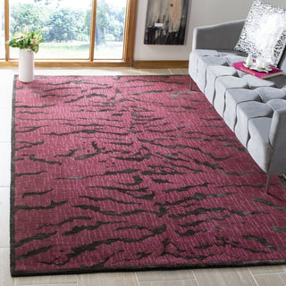 Safavieh Jamie Drake JDK351 Raspberry / Coffee Area Rug Room Scene Feature