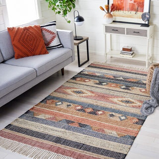 Safavieh Kilim KLM177M Blue / Rust Area Rug Room Scene