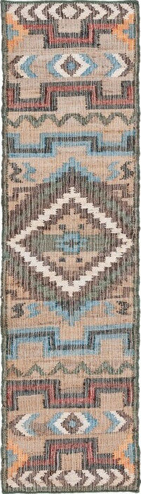 Safavieh Kilim KLM760M Natural / Blue Area Rug Runner