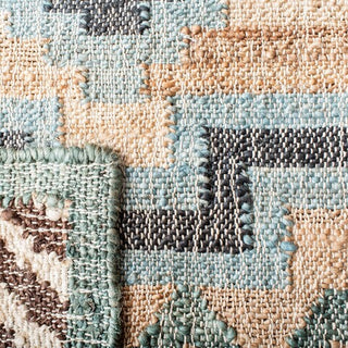 Safavieh Kilim KLM760M Natural / Blue Area Rug Backing