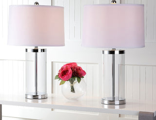 Safavieh Jeanie LIT4013A Clear / Chrome Lamp Room Scene On Feature