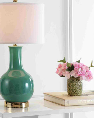 Safavieh Paris LIT4024J Emerald Lamp Room Scene On Feature