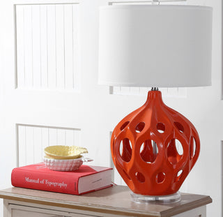 Safavieh Regina LIT4040E Orange Lamp Room Scene Off Feature