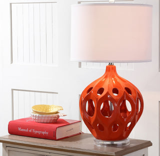 Safavieh Regina LIT4040E Orange Lamp Room Scene On Feature