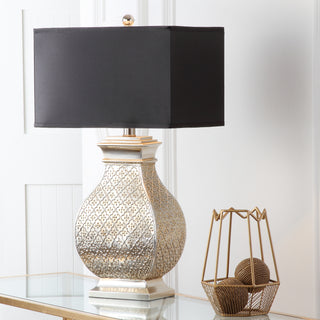 Safavieh Malaga LIT4064A Silver Champagn Lamp Room Scene On Feature