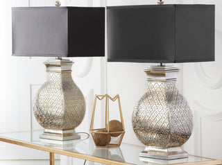 Safavieh Malaga LIT4064A Silver Champagn Lamp Room Scene Off Feature