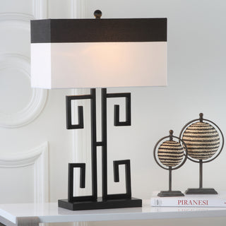 Safavieh Greek Key LIT4071A Black Lamp Room Scene On Feature