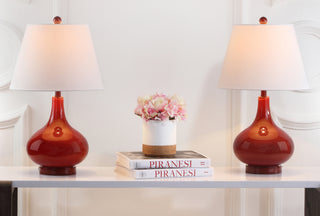 Safavieh Amy LIT4087E Red Lamp Room Scene On Feature