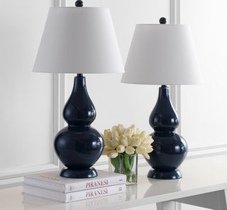Safavieh Cybil LIT4088B Navy Lamp Room Scene Off Feature