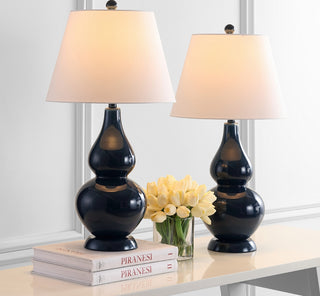 Safavieh Cybil LIT4088B Navy Lamp Room Scene On Feature