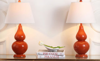 Safavieh Cybil LIT4088D Orange Lamp Room Scene On Feature