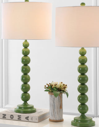 Safavieh Jenna Stacked Ball LIT4090G Green Lamp Room Scene On Feature