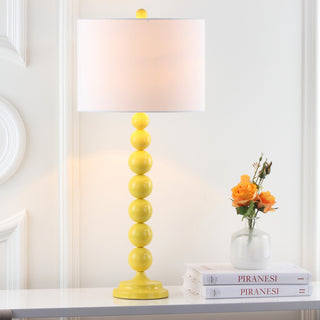 Safavieh Jenna Stacked Ball LIT4090H Yellow Lamp Room Scene On Feature