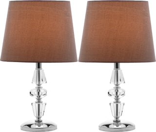 Safavieh Crescendo Tiered Crystal LIT4127B Clear / Grey Lamp Main On