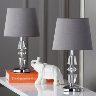 Safavieh Crescendo Tiered Crystal LIT4127B Clear / Grey Lamp Room Scene Off Feature