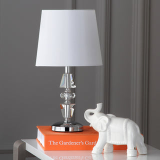 Safavieh Crescendo Tiered Crystal LIT4127C Clear / White Lamp Room Scene Off Feature