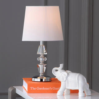 Safavieh Crescendo Tiered Crystal LIT4127C Clear / White Lamp Room Scene On Feature