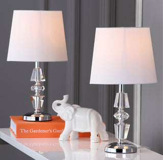 Safavieh Crescendo Tiered Crystal LIT4127C Clear / White Lamp Room Scene On Feature
