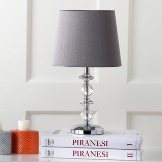Safavieh Derry Stacked Crystal LIT4130B Clear / Grey Lamp Room Scene Off Feature