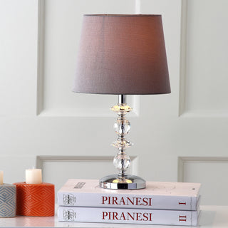 Safavieh Derry Stacked Crystal LIT4130B Clear / Grey Lamp Room Scene On Feature
