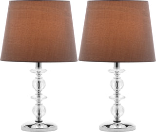 Safavieh Derry Stacked Crystal LIT4130B Clear / Grey Lamp Main On