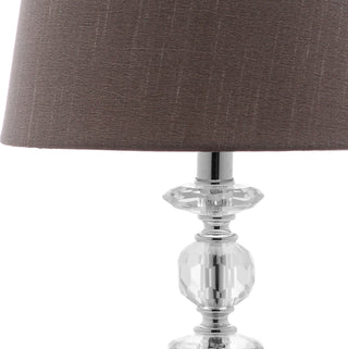 Safavieh Derry Stacked Crystal LIT4130B Clear / Grey Lamp Main On