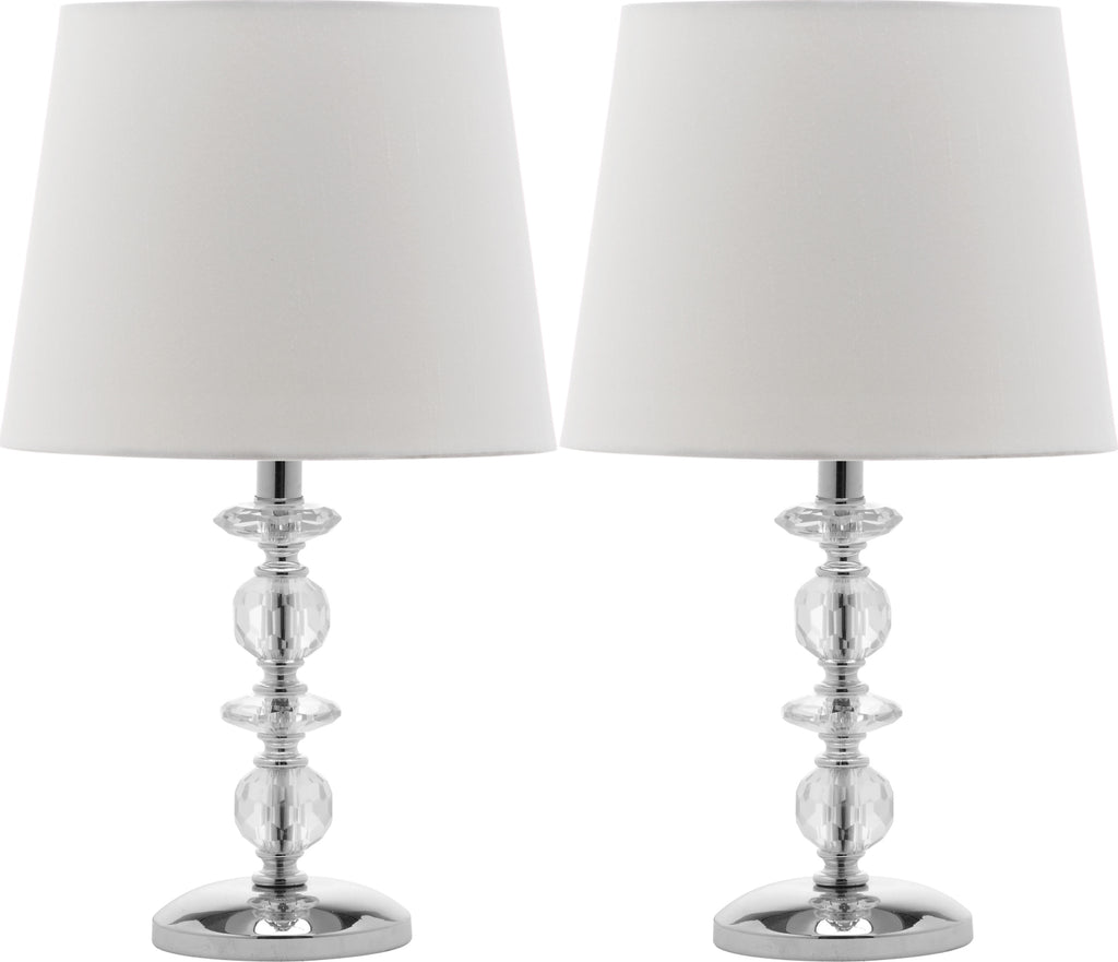 Safavieh Derry Stacked Crystal LIT4130C Clear / White Lamp main image