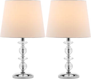 Safavieh Derry Stacked Crystal LIT4130C Clear / White Lamp Main On