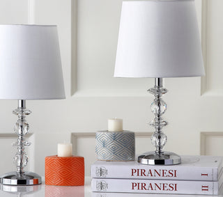 Safavieh Derry Stacked Crystal LIT4130C Clear / White Lamp Room Scene Off Feature