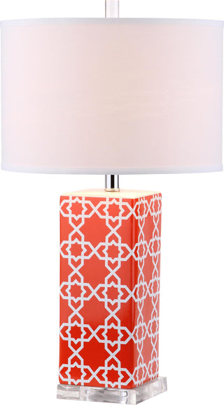 Safavieh Quatrefoil LIT4133D Orange Lamp Main On