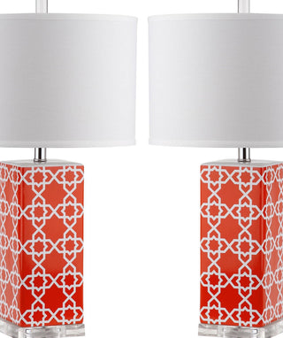Safavieh Quatrefoil LIT4133D Orange Lamp Main On