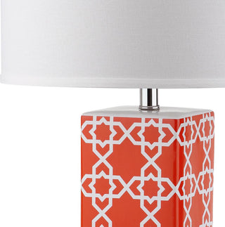 Safavieh Quatrefoil LIT4133D Orange Lamp Main On