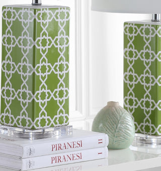 Safavieh Quatrefoil LIT4133F Green Lamp Room Scene Off Feature