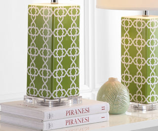 Safavieh Quatrefoil LIT4133F Green Lamp Room Scene On Feature