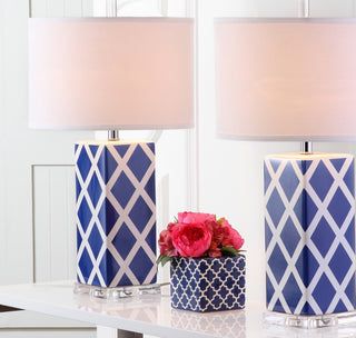 Safavieh Garden Lattice LIT4134A Navy Lamp Room Scene On Feature