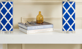 Safavieh Garden Lattice LIT4134A Navy Lamp Room Scene On Feature