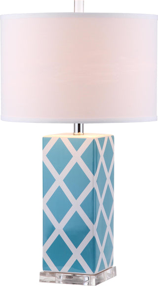 Safavieh Garden Lattice LIT4134B Light Blue Lamp Main On