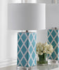 Safavieh Garden Lattice LIT4134B Light Blue Lamp Room Scene Off Feature