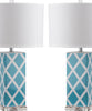 Safavieh Garden Lattice LIT4134B Light Blue Lamp Main On