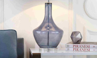 Safavieh Mercury LIT4141B Light Blue Lamp Room Scene On Feature