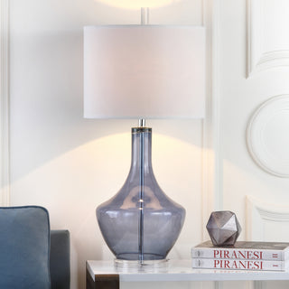 Safavieh Mercury LIT4141B Light Blue Lamp Room Scene On Feature