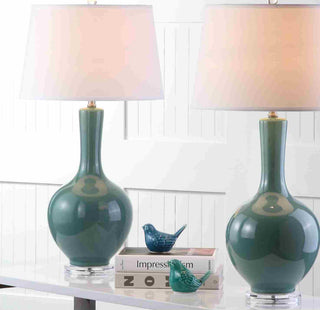 Safavieh Blanche LIT4148C Teal Lamp Room Scene On Feature
