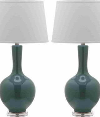 Safavieh Blanche LIT4148C Teal Lamp Main On