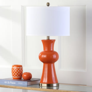 Safavieh Lola Column LIT4150D Orange Lamp Room Scene Off Feature