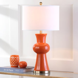 Safavieh Lola Column LIT4150D Orange Lamp Room Scene On Feature