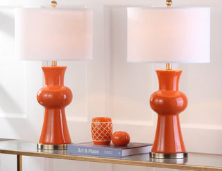 Safavieh Lola Column LIT4150D Orange Lamp Room Scene On Feature