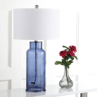 Safavieh Bottle Glass LIT4157C Blue Lamp Room Scene Off Feature