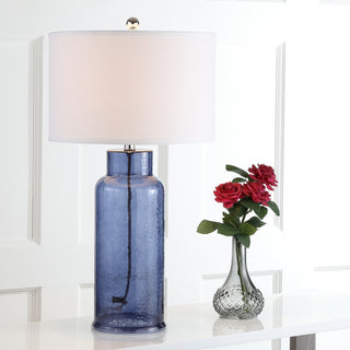 Safavieh Bottle Glass LIT4157C Blue Lamp Room Scene On Feature