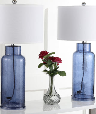 Safavieh Bottle Glass LIT4157C Blue Lamp Room Scene Off Feature